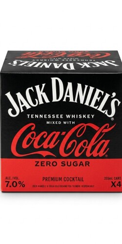Jack Daniels Whiskey & Coca Cola Zero Sugar